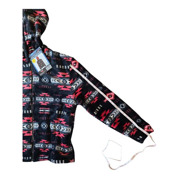 Silk Touch Zipped Sherpa Lined Jacket with Hoodie & Side Pockets - Adult-UNISEX - Picture 15 of 16